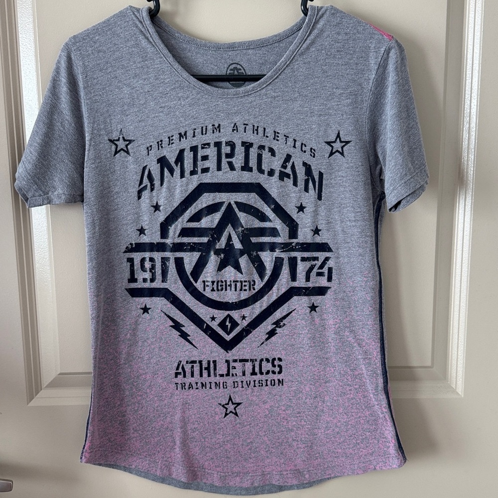 American Fighter Gray and Pink Tee